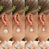 100pcs Faux Pearl Bead Pendants with Rhinestone for DIY Necklace Earrings
