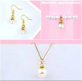100pcs Faux Pearl Bead Pendants with Rhinestone for DIY Necklace Earrings
