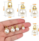100pcs Faux Pearl Bead Pendants with Rhinestone for DIY Necklace Earrings