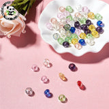100pcs Faceted Glass Beads Rondelle Crystal Large Hole Spacer for Jewelry Making