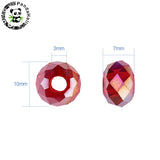 100pcs Faceted Glass Beads Rondelle Crystal Large Hole Spacer for Jewelry Making