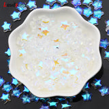 100pcs 8mm ABS Transparent Glass Beads Smooth Loose Spacer Star Beads