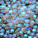 100pcs 8mm ABS Transparent Glass Beads Smooth Loose Spacer Star Beads