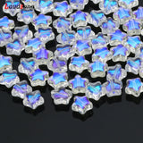 100pcs 8mm ABS Transparent Glass Beads Smooth Loose Spacer Star Beads
