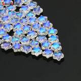 100pcs 8mm ABS Transparent Glass Beads Smooth Loose Spacer Star Beads