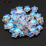 100pcs 8mm ABS Transparent Glass Beads Smooth Loose Spacer Star Beads