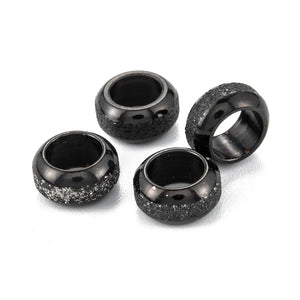 100pcs 8mm Frosted 201 Stainless Steel European Beads Spacer Charm Beads