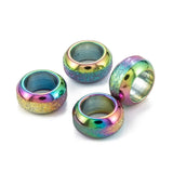 100pcs 8mm Frosted 201 Stainless Steel European Beads Spacer Charm Beads