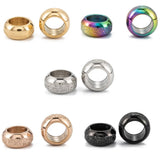 100pcs 8mm Frosted 201 Stainless Steel European Beads Spacer Charm Beads