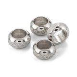 100pcs 8mm Frosted 201 Stainless Steel European Beads Spacer Charm Beads