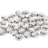 100pcs 8mm Silver Smiling Face CCB Beads Loose Spacer Acrylic Beads