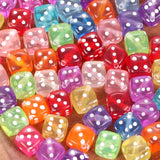 100pcs 8mm Square Dice Shape Acrylic Beads for Jewelry Making