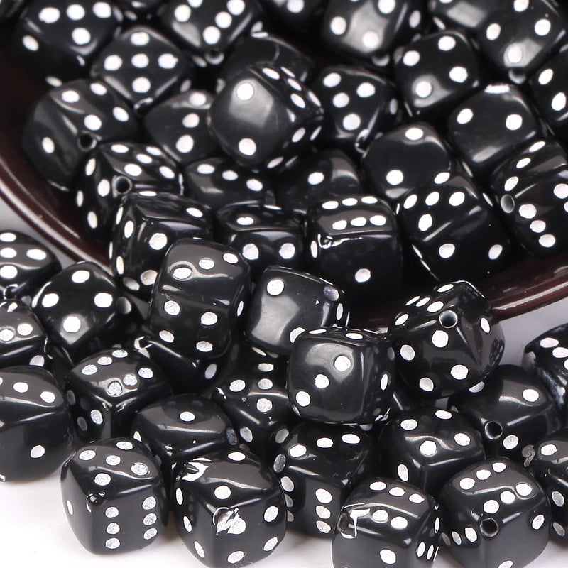 100pcs 8mm Square Dice Shape Acrylic Beads for Jewelry Making