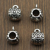 100pcs 8x12mm Bail Beads Antique Silver DIY Jewelry Making Zinc Alloy Findings
