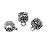 100pcs 8x12mm Bail Beads Antique Silver DIY Jewelry Making Zinc Alloy Findings