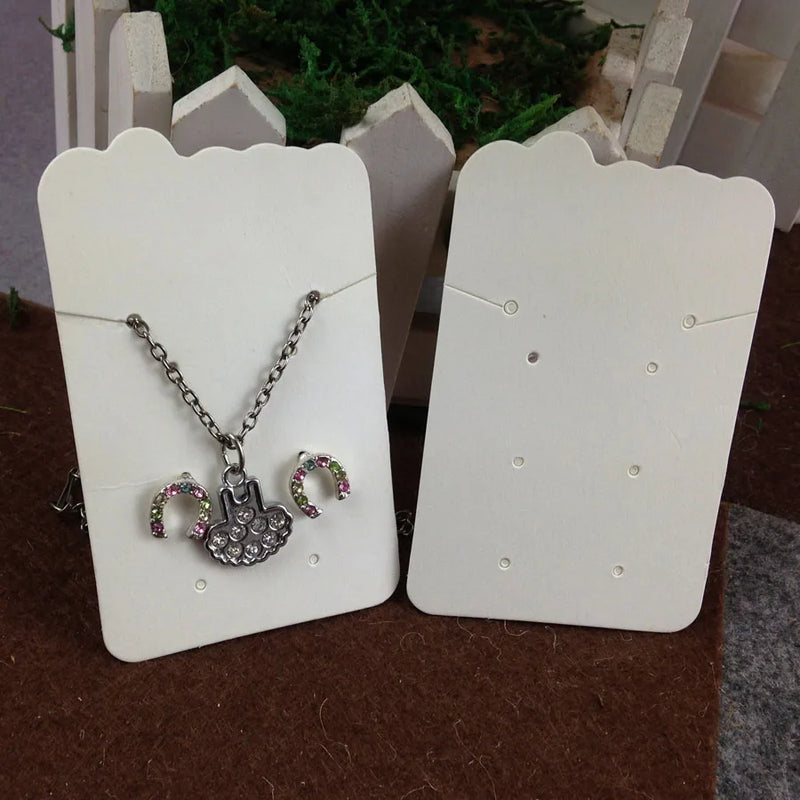 100pcs DIY Jewelry Cards 8x5cm Necklace Earring Pendant Bracelet Charms