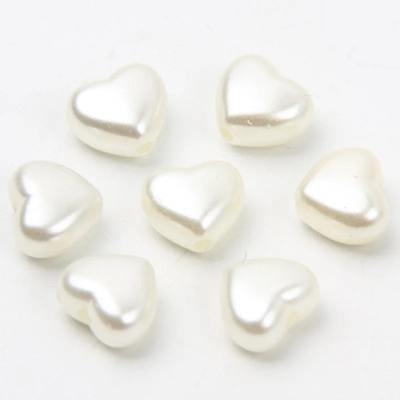 100pcs 8x9MM Heart Shape Acrylic Spacer Beads For DIY Jewelry