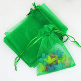 100pcs 9*12cm Grass Green Organza Gift Bag Drawstring Pouch
