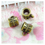 100pcs Antique Silver/Bronze Beads for Jewelry Big Hole Bead Bracelet Findings