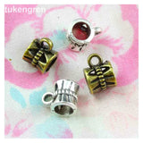 100pcs Antique Silver/Bronze Beads for Jewelry Big Hole Bead Bracelet Findings