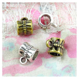 100pcs Antique Silver/Bronze Beads for Jewelry Big Hole Bead Bracelet Findings