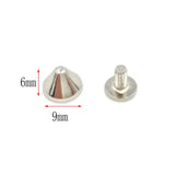 100pcs 9x6mm Cone Zinc Alloy Spike Studs for DIY Pet Collars Bracelet Shoes