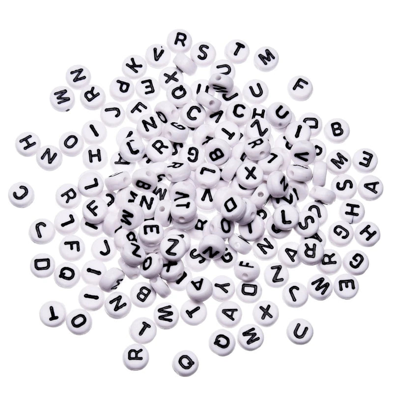 100pcs A-Z Alphabet Acrylic Letters Beads 7x4mm DIY Craft