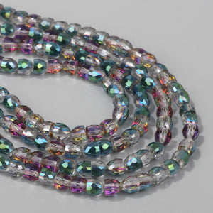100pcs AB Austrian Crystal Bead Half Round Faceted Spacer Glass Beads