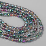 100pcs AB Austrian Crystal Bead Half Round Faceted Spacer Glass Beads