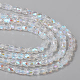 100pcs AB Austrian Crystal Bead Half Round Faceted Spacer Glass Beads