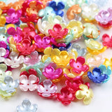 100pcs Pearls Beads Flower Shape Acrylic Beads for Jewelry Making DIY