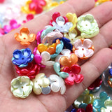 100pcs Pearls Beads Flower Shape Acrylic Beads for Jewelry Making DIY