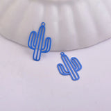 100pcs Silver-plate Cactus Pendant for Necklace Charm Jewelry