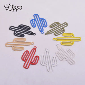 100pcs Silver-plate Cactus Pendant for Necklace Charm Jewelry