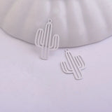 100pcs Silver-plate Cactus Pendant for Necklace Charm Jewelry