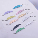 100pcs Brass Mini Feather Charms 3*12mm