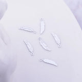 100pcs Brass Mini Feather Charms 3*12mm