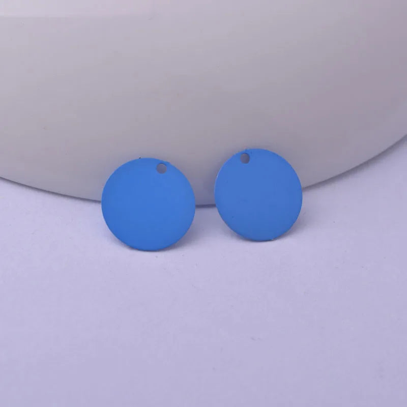 100pcs 12mm Brass Round Charms Multicolor Pendant for Earrings
