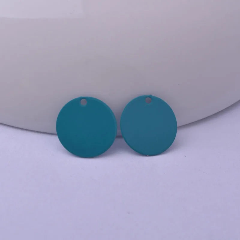 100pcs 12mm Brass Round Charms Multicolor Pendant for Earrings