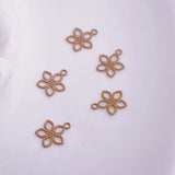 100pcs Silver Plated Mini Flower Charms 7*9mm DIY Earring