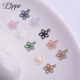 100pcs Silver Plated Mini Flower Charms 7*9mm DIY Earring