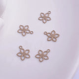 100pcs Silver Plated Mini Flower Charms 7*9mm DIY Earring