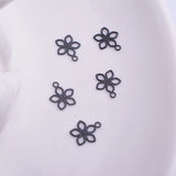 100pcs Silver Plated Mini Flower Charms 7*9mm DIY Earring