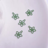 100pcs Silver Plated Mini Flower Charms 7*9mm DIY Earring