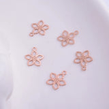 100pcs Silver Plated Mini Flower Charms 7*9mm DIY Earring