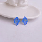 100pcs Rhombus Pendants Painted Metal Brass Jewelry Findings