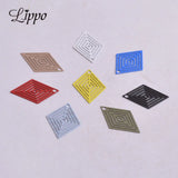 100pcs Rhombus Pendants Painted Metal Brass Jewelry Findings