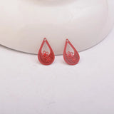 100pcs Water Drop Charms Brass Flower Earrings Findings