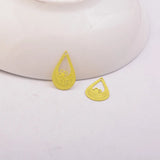 100pcs Water Drop Charms Brass Flower Earrings Findings