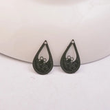 100pcs Water Drop Charms Brass Flower Earrings Findings